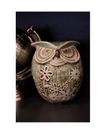Pottery owl in Jeff V's office